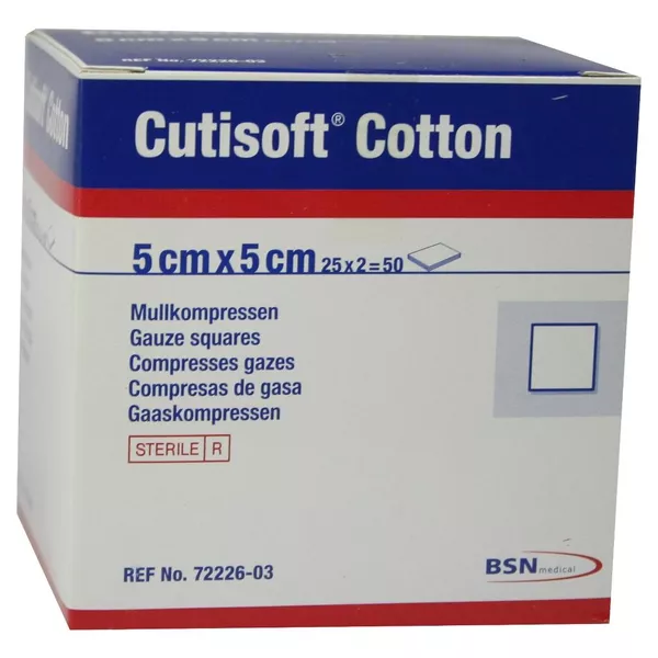 Cutisoft Cotton Kompressen 5x5 cm steril 25X2 St