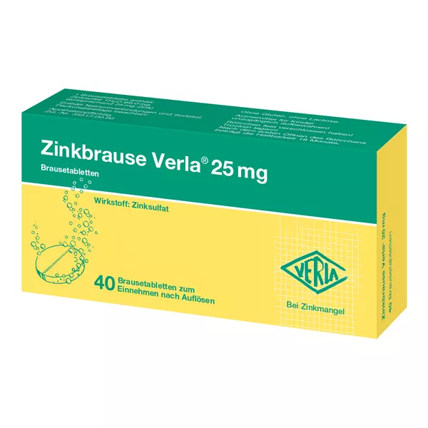 Zinkbrause Verla 25 mg Brausetabletten 40 St