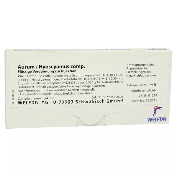 Aurum/hyoscyamus Comp.ampullen 8X1 ml
