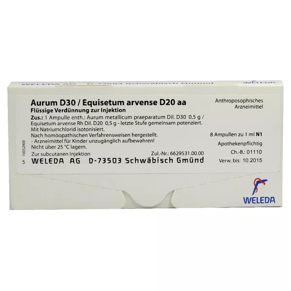 Aurum D 30/equisetum arvense D 20 aa Amp 8X1 ml