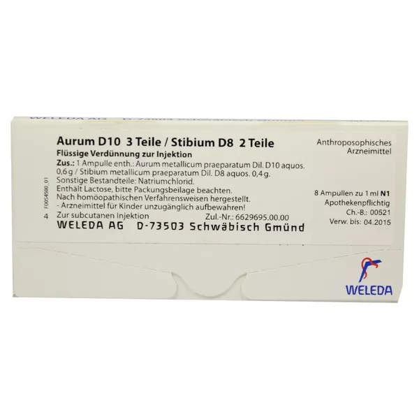 Aurum D 10/stibium D 8 Ampullen 8X1 ml