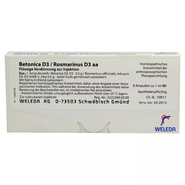 Betonica D 3/rosmarinus D 3 Ampullen 8X1 ml