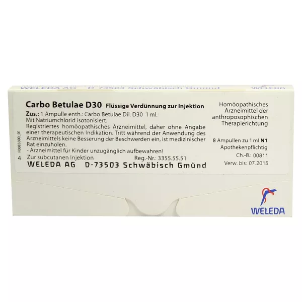 Carbo Betulae D 30 Ampullen 8X1 ml