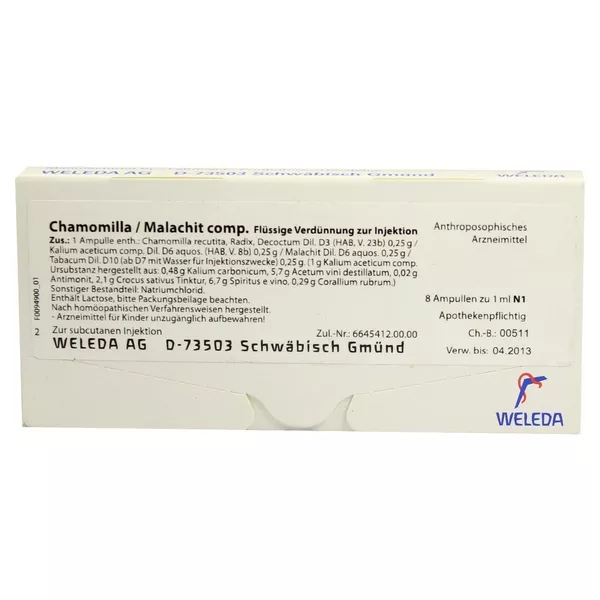 Chamomilla/malachit Comp.ampullen 8X1 ml