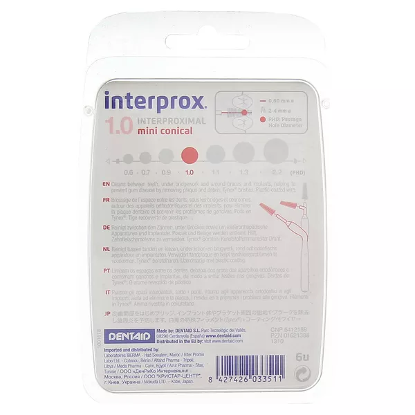 interprox mini conical rot Interdentalbürste, 6 St.