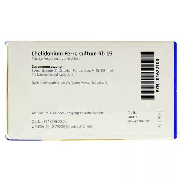 Chelidonium Ferro Cultum Rh D 3 Ampullen 8X1 ml
