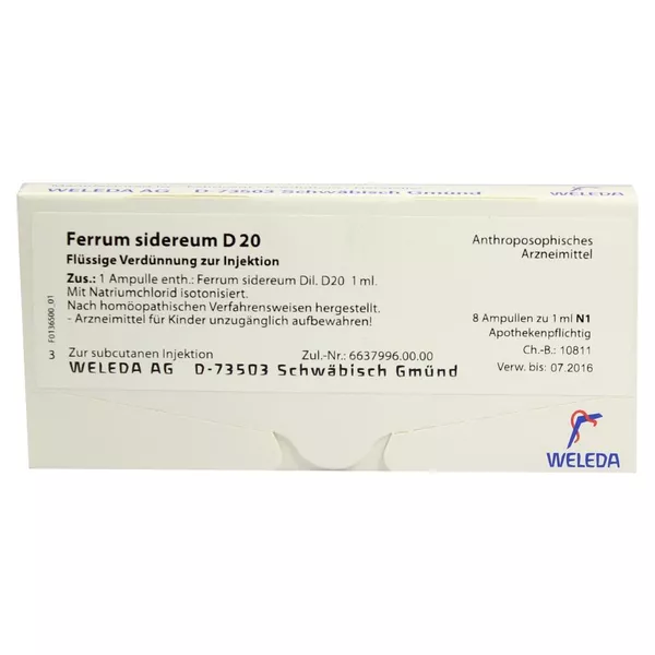 Ferrum Sidereum D 20 Ampullen 8X1 ml