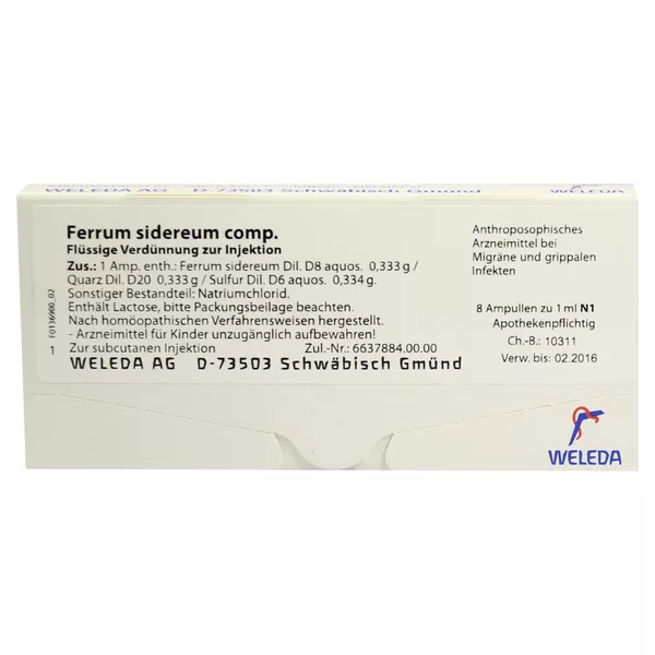 Ferrum Sidereum Comp.ampullen 8X1 ml