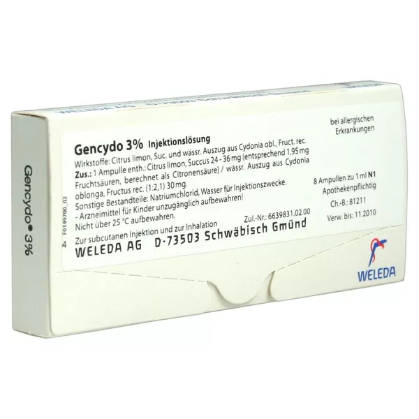Gencydo 3% Injektionslösung 8 St