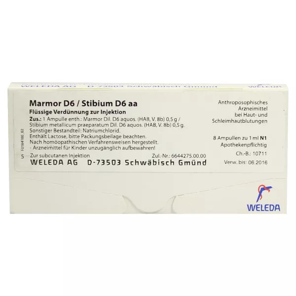 Marmor D 6/stibium D 6 aa Ampullen 8X1 ml