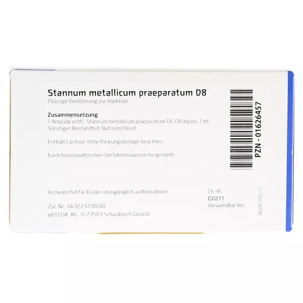 Stannum Metallicum Praeparatum D 8 Ampul 8X1 ml