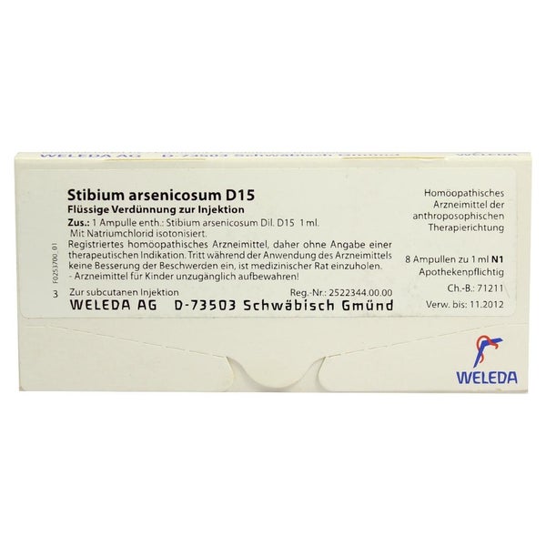 Stibium Arsenicosum D 15 Ampullen 8X1 ml