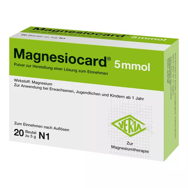 Magnesiocard 5 mmol Plv.z.Her.e.Lsg.z.Ei 20 St