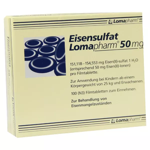 Eisensulfat Lomapharm 50 mg Filmtablette 100 St