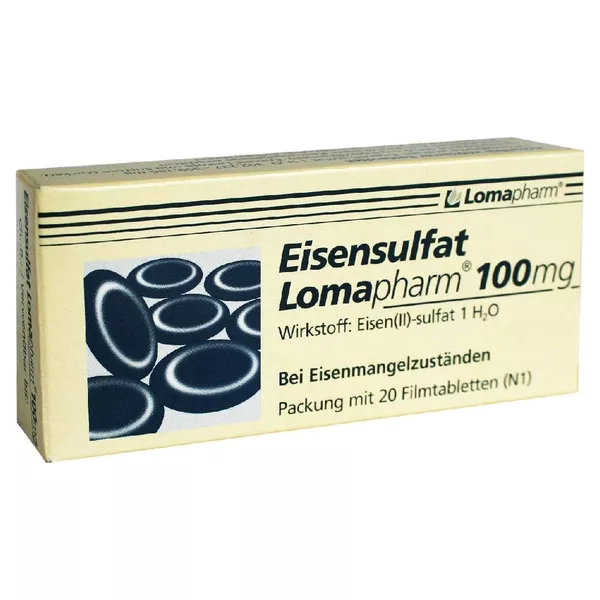 Eisensulfat Lomapharm 100 mg Filmtablett 20 St