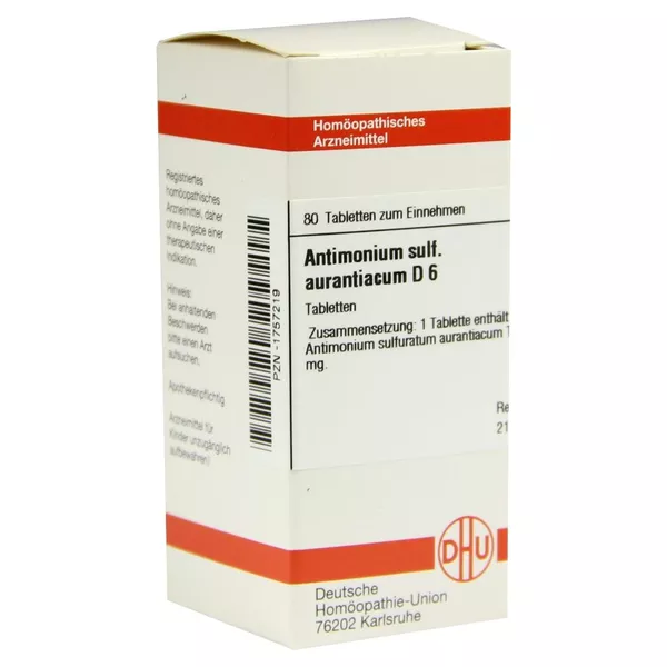 Antimonium Sulfuratum Aurantiacum D 6 Ta 80 St