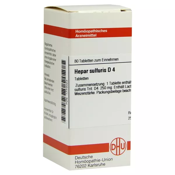 Hepar Sulfuris D 4 Tabletten 80 St