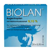 Produktabbildung: Biolan Augentropfen Einzeldosispipetten 20X0,35 ml