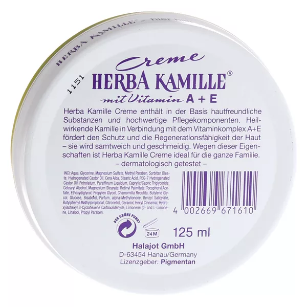 Herba Kamille M.vitamin A+E fetthaltig C 125 ml