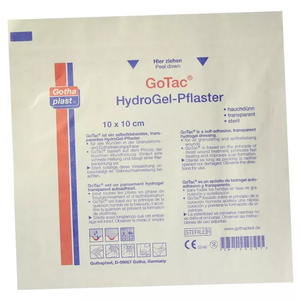 Gotac Hydrogel-pflaster L 10x10 cm steri 1 St