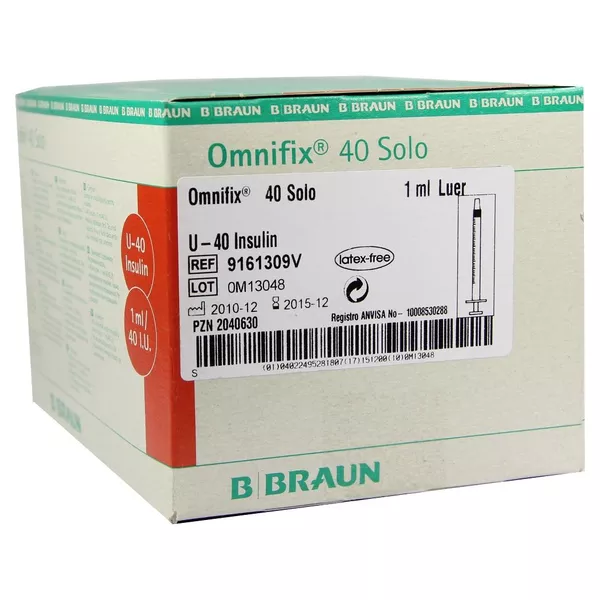 Omnifix Solo Insulinspritzen 1 ml U40 100X1 ml