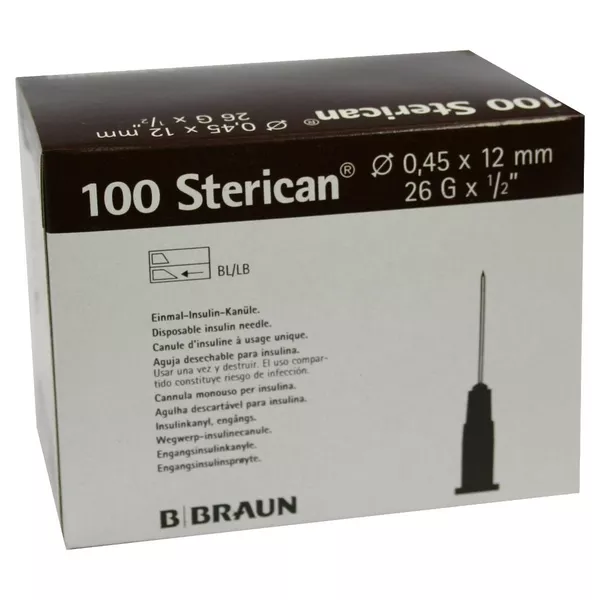 Sterican Einmal-Insulin-Kanüle 26gx1/2 0,45x12 mm, 100 St.