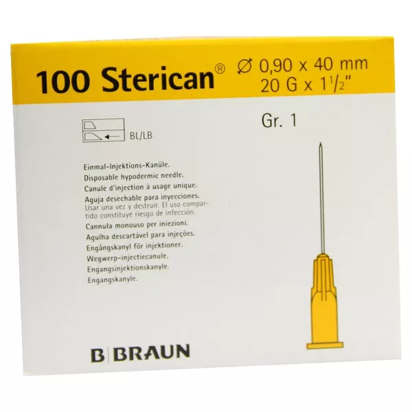 Sterican Kanüle 0,90x40mm Gr.1 gelb, 100 St.