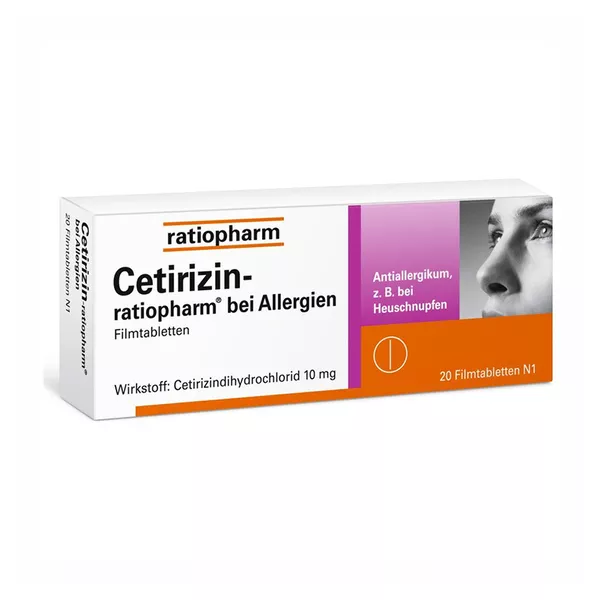 Cetirizin ratiopharm bei Allergien 10 mg, 20 St.