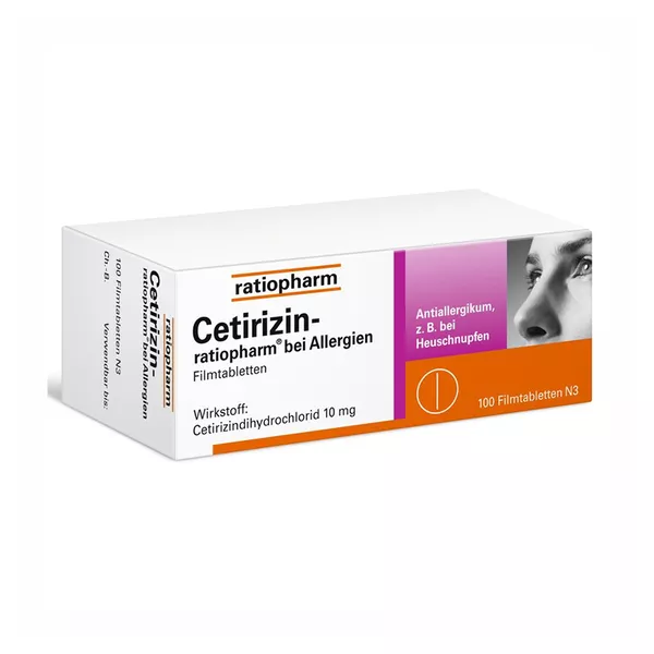 Cetirizin ratiopharm bei Allergien 10 mg, 100 St.