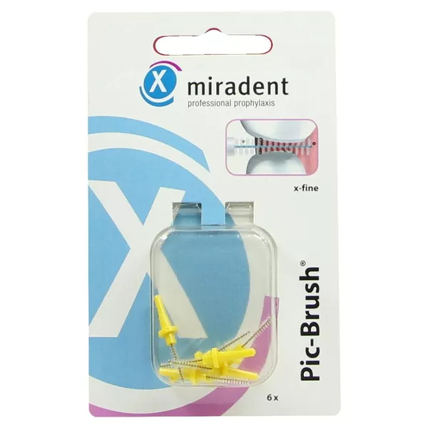 Miradent Interdentalbürsten Pic-Brush Ersatzbürsten x-fine gelb 6 St