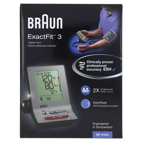 Braun Blutdruckmessgerät Exactfit3 Oberarm-Blutdruckmessgerät 1 St