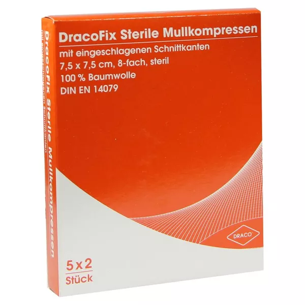 Dracofix PEEL Kompressen steril 7,5x7,5cm 8fach 5X2 St