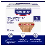 Hansaplast Elastic Fingerkuppenpflaster, 5 x 4,4cm, 50 Stück 50 St