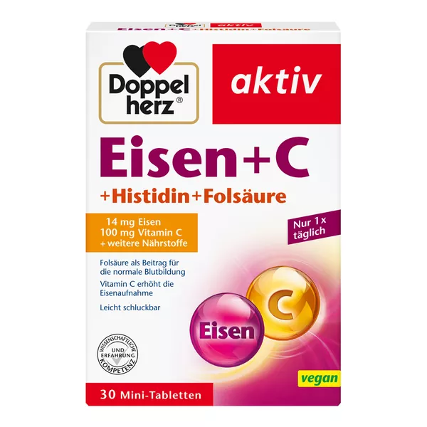 Doppelherz aktiv Eisen + C + Histidin + Folsäure 30 St