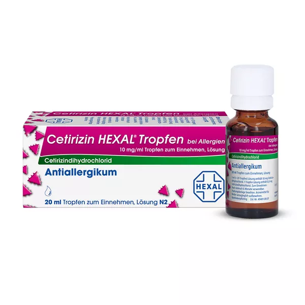 Cetirizin HEXAL Tropfen bei Allergien, 20 ml