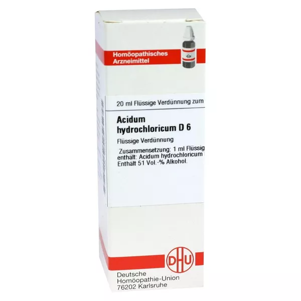 Acidum Hydrochloricum D 6 Dilution 20 ml
