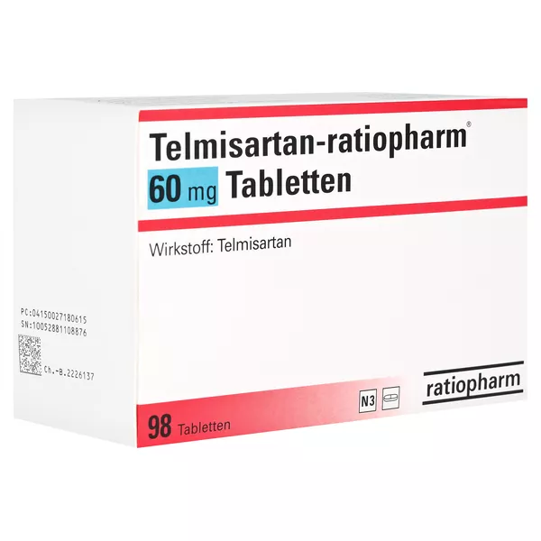Telmisartan-ratiopharm 60 mg Tabletten 98 St