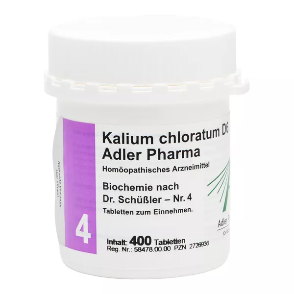 Biochemie Adler 4 Kalium chloratum D 6 T 400 St