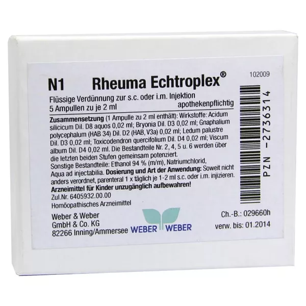 Rheuma Echtroplex Injektionslösung 5X2 ml