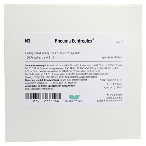 Rheuma Echtroplex Injektionslösung 100X2 ml