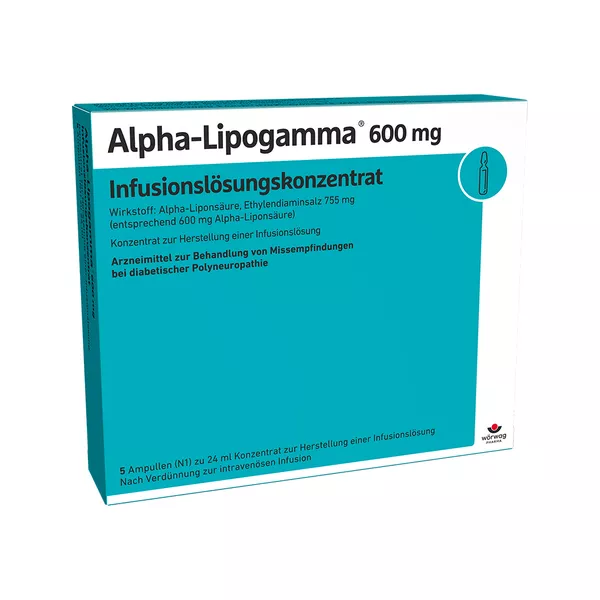 Alpha Lipogamma 600 mg Infusionslösungskonzentrat 5X24 ml