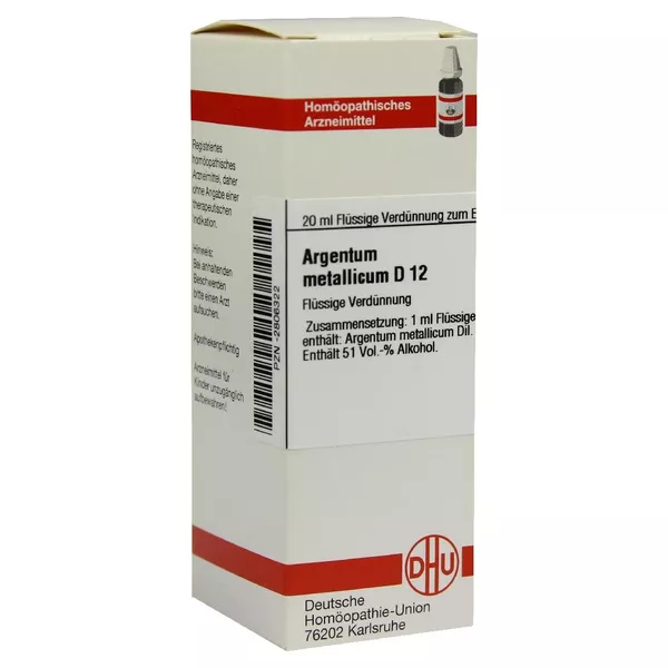 Argentum Metallicum D 12 Dilution, 20 ml