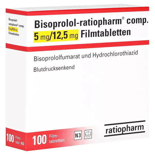 BISOPROLOL-ratiopharm comp.5 mg/12,5 mg Filmtabl. 100 St