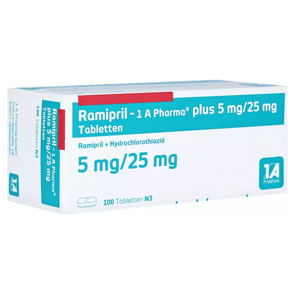 RAMIPRIL-1A Pharma plus 5 mg/25 mg Tabletten 100 St