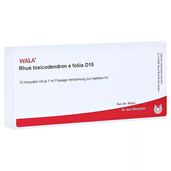RHUS Toxicodendron E foliis D 15 Ampulle 10X1 ml
