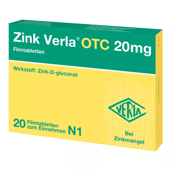 ZINK Verla OTC 20 mg Filmtabletten, 20 St.