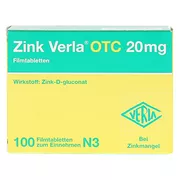 ZINK Verla OTC 20 mg Filmtabletten 100 St