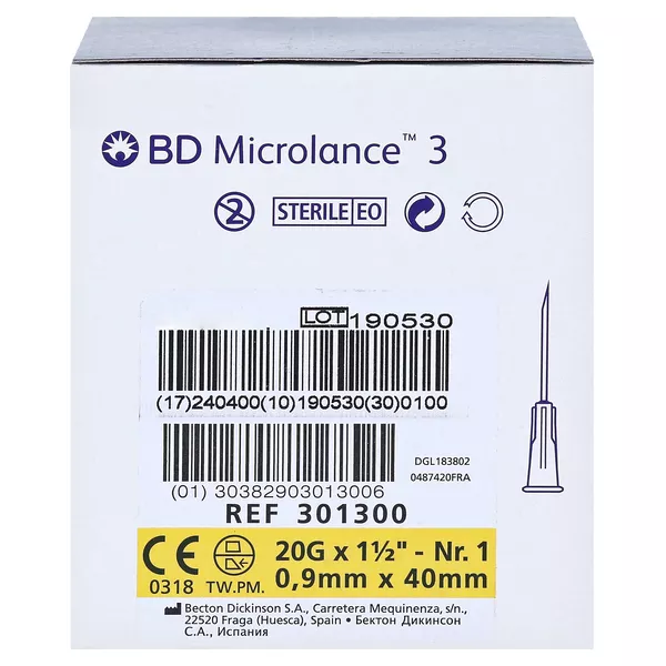 BD Microlance Kanüle 20 G 1 1/2 0,9x40 m 100 St