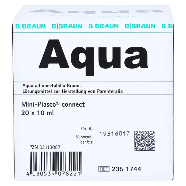 AQUA AD Injectabilia Miniplasco connect 20X10 ml