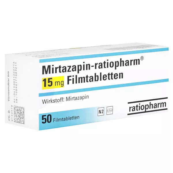MIRTAZAPIN-ratiopharm 15 mg Filmtabletten 50 St